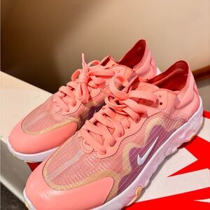 Nike Women's Coral and White Sneakers